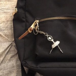 NWOT Luxe Diamond Ballerina Silver Keychain